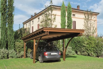 Abris voiture en bois avec couverture onduline translucide à Nice (Alpes maritimes 06)