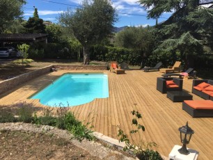 Terrasse piscine en bois autoclavé à Le Rouret (alpes maritimes 06)